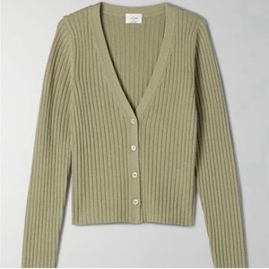 Aritzia Wilfred Manila Cardigan Matcha (Size S)